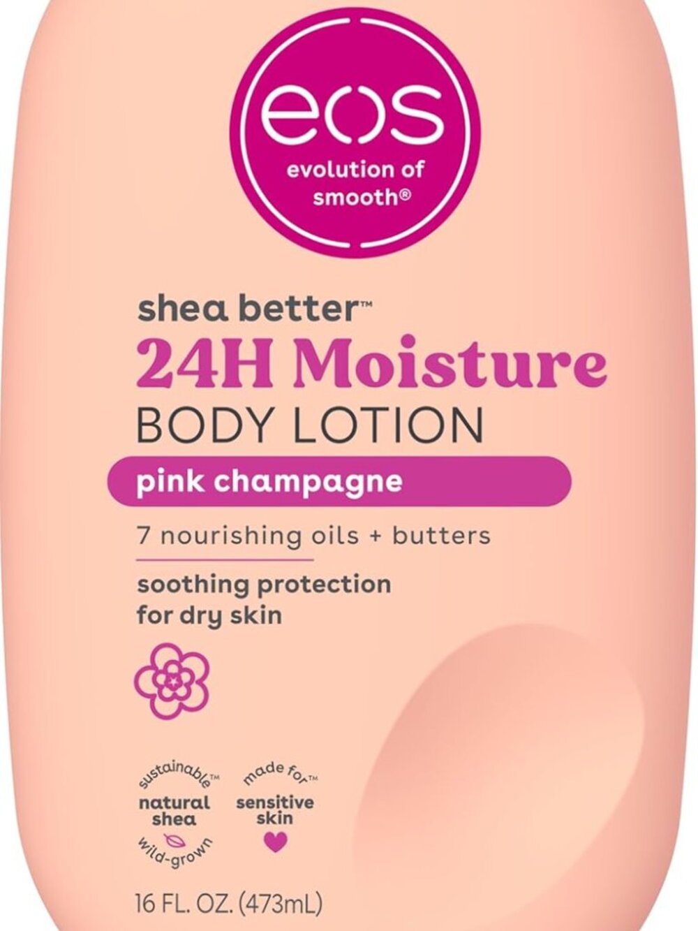 eos Shea Better 24H Moisture Body Lotion- Pink Champagne, 16 fl oz
